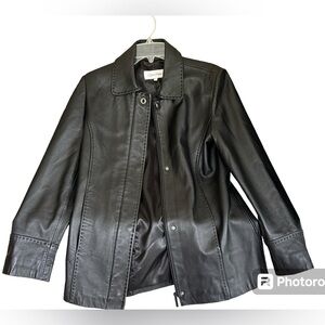 Black Small Calvin Klein Soft Leather Jacket